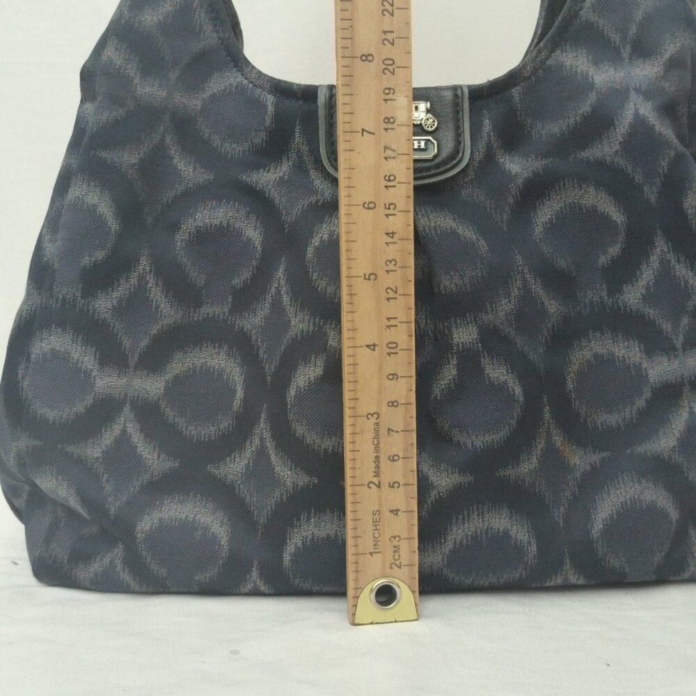 COACH Madison Ikat Maggie Op Women's NAVY Blue Carryall Shoulder Bag Purse 21295 - Picture 5 of 16
